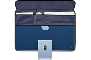 WESAPPINCcomputer Monitor Dust Cover for iMac 24”, PU Leather Protective Screen Dust Cover Sleeve with Rear Pocket Compatible