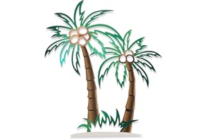 GLASSWINDS Tropical Beach Palm Tree Wall Art, Metal Palm Tree Wall Decor Outdoor Coastal Decor Wall Sculpture Hanging Tropica