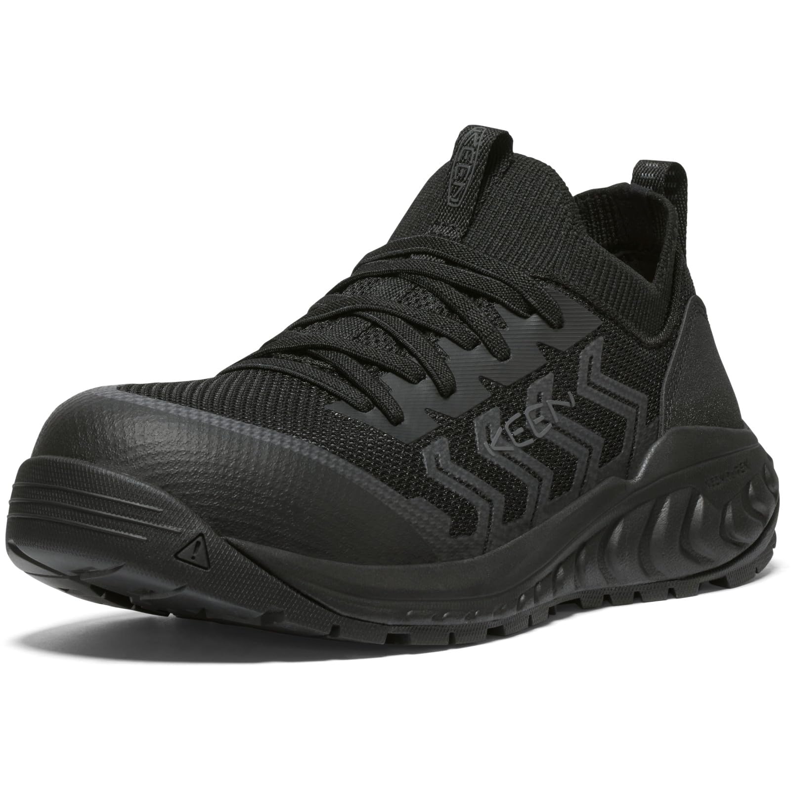 KEEN Utility Women’s Arvada Shift Low Height Composite Toe Breathable Comfortable Slip On Work Sneakers, Black/Magnet, 6.5 M