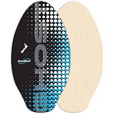 BPS 'Ghost' Skimboard with Colored EVA Grip Pad and High Gloss Clear Coat Wooden Skim Boards for Kids and Adults | Available in 3 Sizes (Own the Wave Collection)
