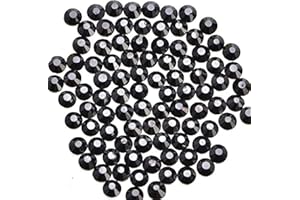 MASSIVE BEADS 1000 Pieces Hot Fix Glass Flatback Rhinestones HotFix Round Crystal Gems (Hematite Black, SS20)