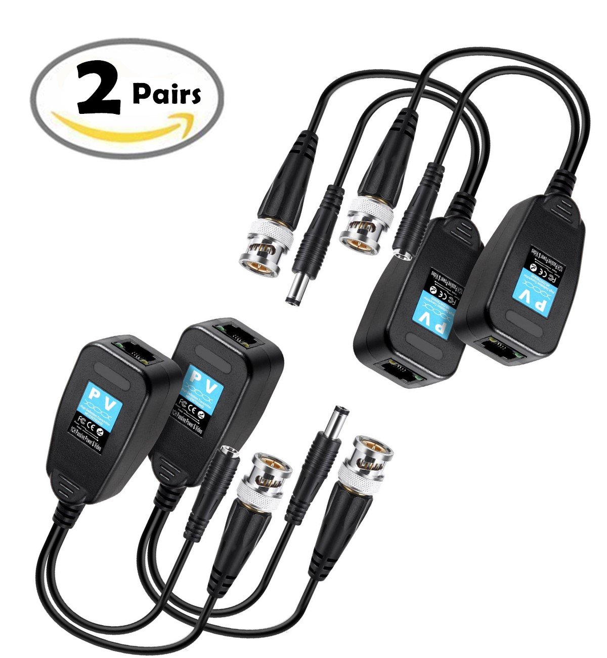 CCTV Balun Passive Video Balun Power Connector RJ45 BNC HDCVI/TVI/AHD