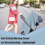 BRITECO Soft Cotton Breastfeeding Cover Multi-Use Nursing Privacy Scarf Canopy view 7