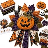 DIY Quilted Halloween Pumpkin Door Hanger Kit Handmade Patchwork | Fabric Sewing Craft Adults, Autumn Seasonal Wall Decor, Beginner Quilting Cotton , New Home Decoration(Pumpkin)