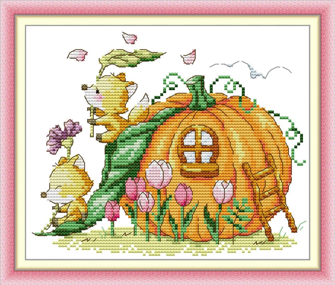 ABEUTY Printed Cross Stitch Kits for Adults Birds Animal Flower DIY 14 CT Embroidery Sewing Starter Kit Stamped or Unstamped Needlework Home Decor (Stamped, Fox)