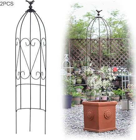 Trellis Tower Wrought Iron Cylindrical Flower Stand Garden Decoration Support For Home Garden Climbing Vines Flowers