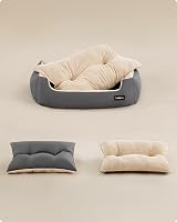 Feandrea Dog Bed Sofa with Removable Reversible Cushion Dove Grey Sand Beige view 5