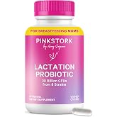 Pink Stork Lactation Probiotic for Breastfeeding Women | 30B CFUs | 30 ct | Multi Strain Postnatal Probiotics for New Moms Support Digestion, Breast Milk, Gut Health, Bloating | Postpartum Essentials