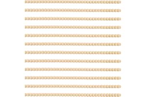 lasuroa 12pcs Decorative Beaded Wood Trim, 15.75 Inch Cute Half Wooden Beads Bobbin Trim Unfinished 3D Bead Molding Stick for