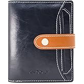 ANDOILT Wallets for Women Genuine Leather Small Bifold Wallet RFID Blocking Card Case Purse with ID Window Coin Pocket | Small, RFID Blocking, Card Case, Purse, with ID Window, Coin Pocket