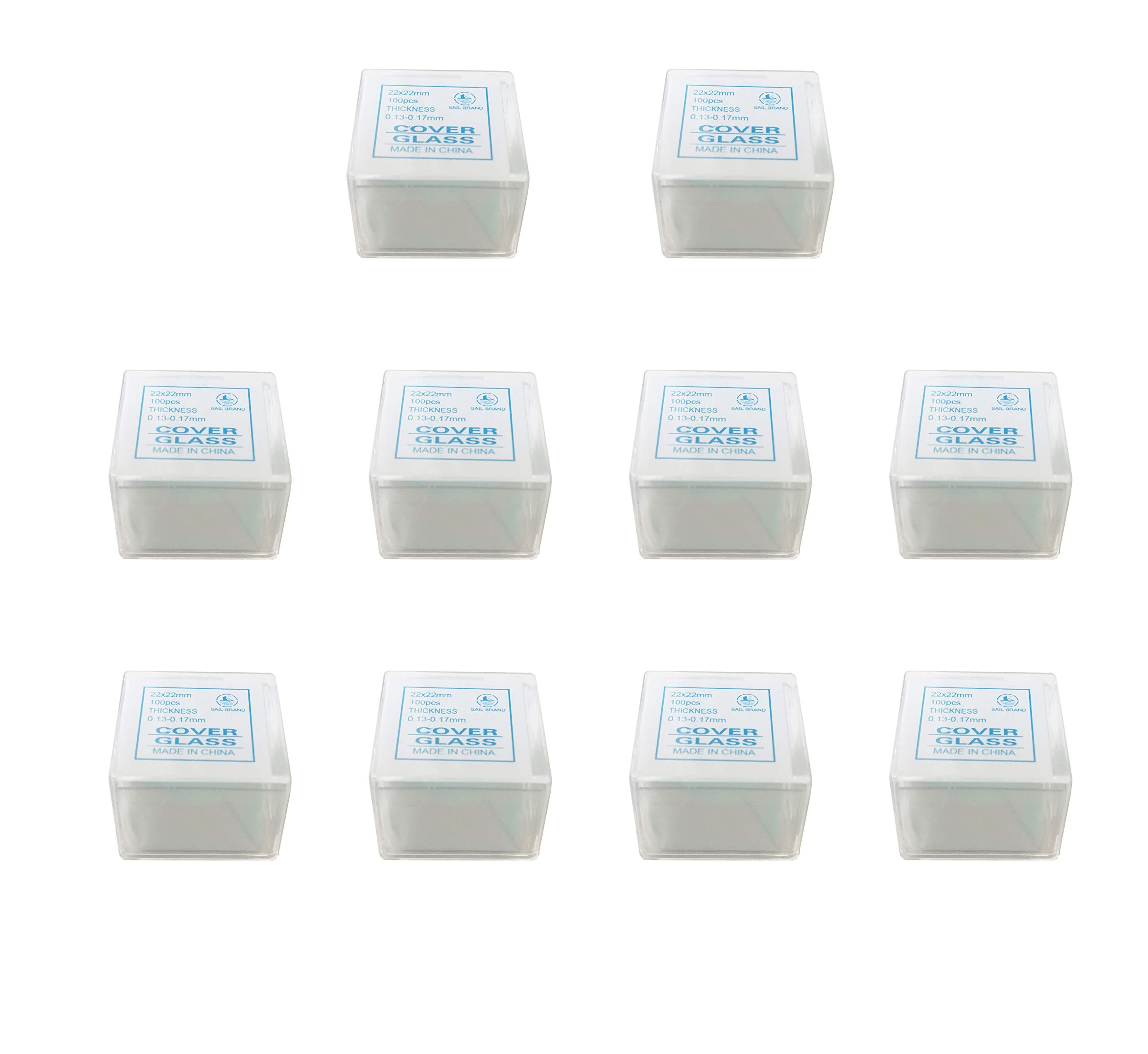 microscope accessories cover glasses 22mm*22mm Cover Slips(1000 pcs.)