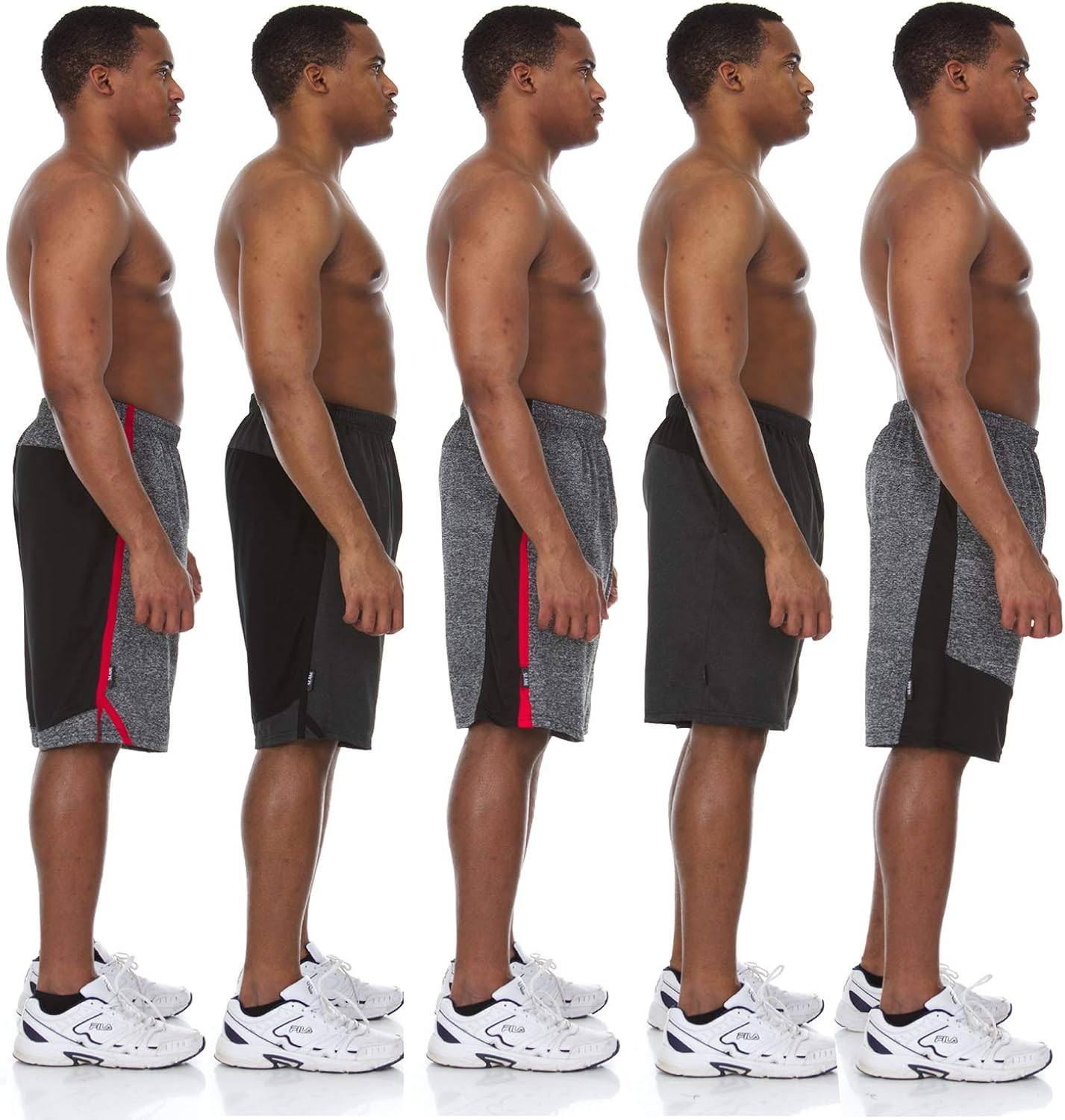 5 Pack: Men's Active Performance Quick-Dry Athletic Stretch Drawstring Basketball Gym Knit Shorts with Pockets at  Men’s Clothing store