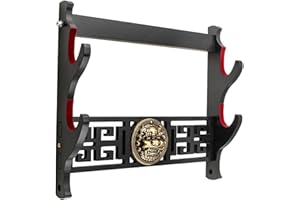 FLURSAILE Kirin Padded Sword Holder Wall Mount Katana Sword Display Stand Sword Hook Sword Hanger for Samurai Sword,Rapier Lightsaber, Cosplay Blade, Demon Slayer Anime Sword Stand (2-Tier)