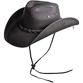 American Hat Makers Hollywood Outback Hat | Oiled Leather Cowboy Hat | Durable, Breathable & Stylish Sun Protection