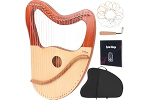 Lyre Harp, Lotkey 23 Metal Strings Harp Mahogany Body and Solid Spruce Board Lyre Harp with Tuning Wrench, Extract Strings, Manual and Gig Bag