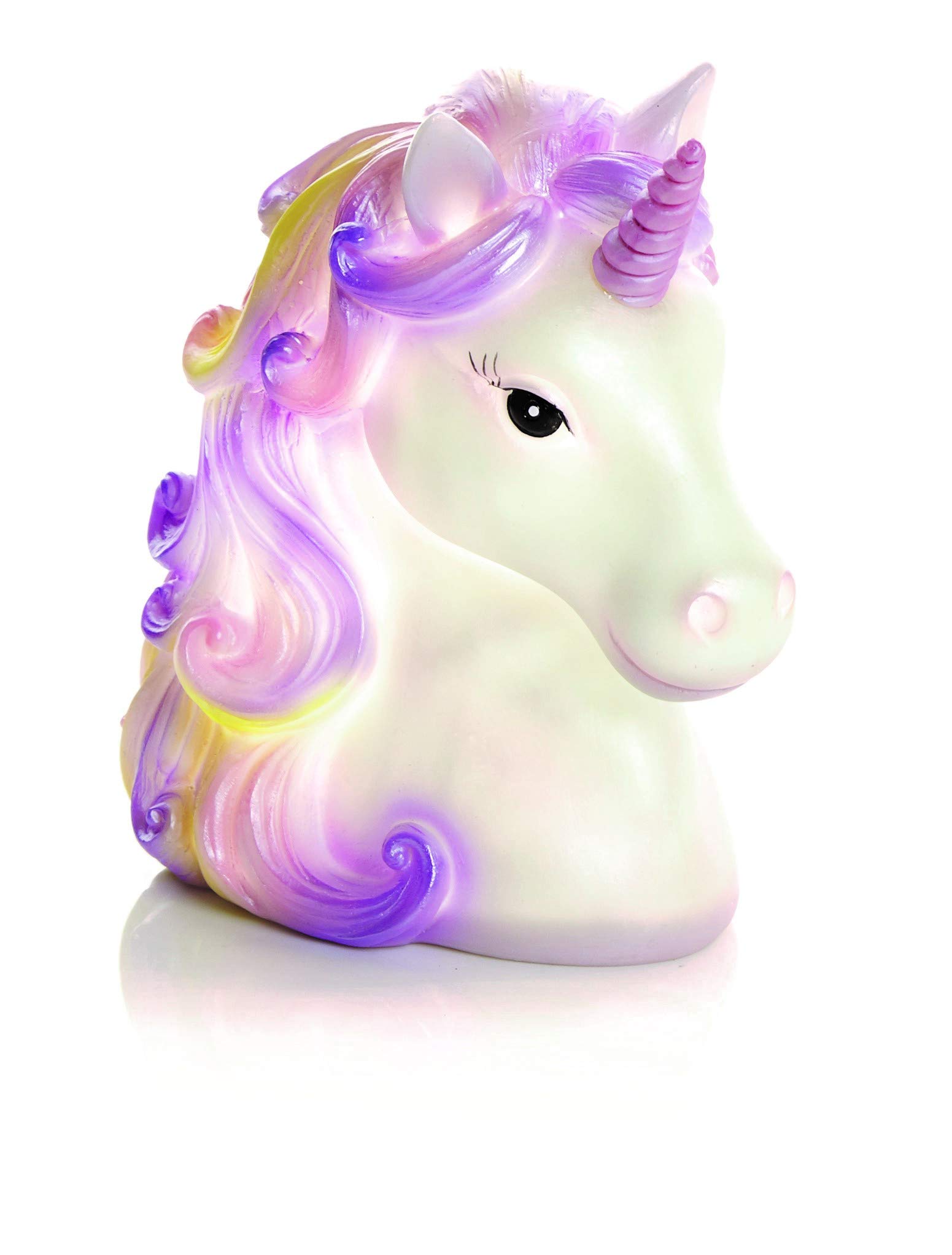Festive Premier Decorations Light Up LED Unicorn Pastel Glow Head (Purple Mane)