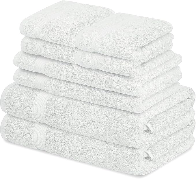 RingSpun 100 Cotton Bath Towel White Pack of 8 Bath Towel Set Bath