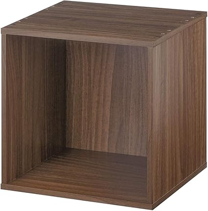 Amazon Co Jp ぼん家具 木製 キューブボックス 収納 ボックス シェルフ 本棚 オープンタイプ ウォールナット ホーム キッチン