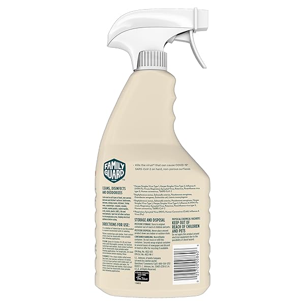 FAMILYGUARD BRAND DISINFECTANT SPRAY TRIGGER & MULTI SURFACE CLEANER, ANTIBACTERIAL SPRAY, EXPERTLY FORMULATED FOR USE IN HOMES WITH CHILDREN & PETS, CITRUS SCENT, 32 OZ (PACK OF 1)