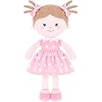 Onetoo Plush Rag Doll Sleeping Cuddle Buddy Doll Soft Baby Doll for Girls First Baby Doll Wear Pink Skirt Dress 14"（Milly Series）