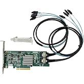 YiBaoTong 9207-8I SAS2308 PCI Express 3.0 PCIe X8 IT Mode+2*8087-SATA Cable | With SAS2308 Chip 6Gbps SAS SATA HBA FW:P20 LSI 9207-8i ZFS FreeNAS unRAID Controller Card