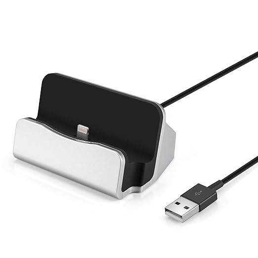 VAPIAO [Lade & Sync-Dockingstation 8 Pin [Ladestation und Ladekabel] Ladegerät Halter Dock passend für iPhone X, XS, XR, 8, 8