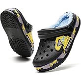 CERYTHRINA Kids Fur Lined Garden Clogs: Cartoon Sandals - Fleece Winter Warm House Slippers for Boys Girls Toddler