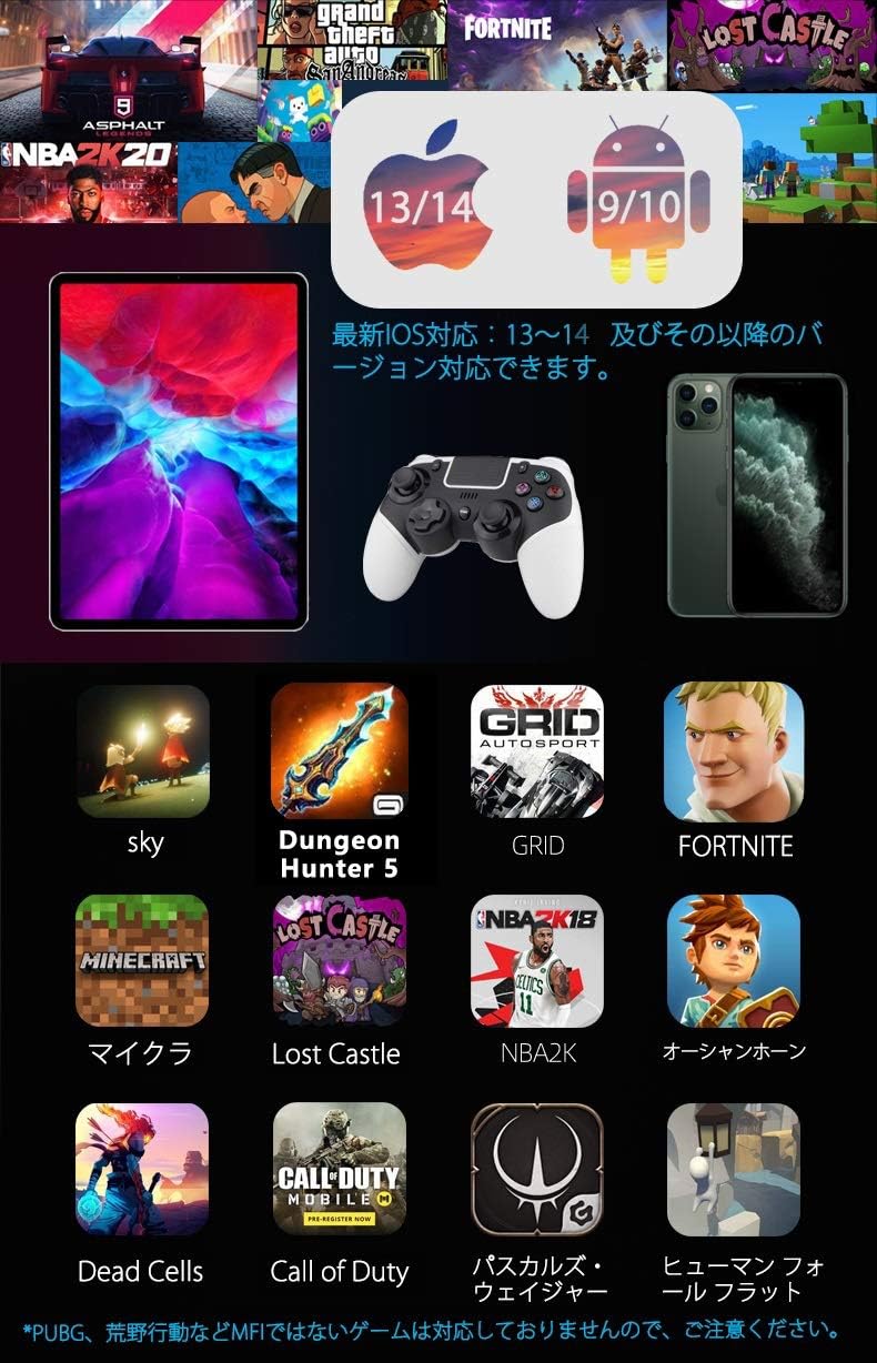 Amazon Co Jp コントローラー Ps4 スイッチ Switch Iphone Ipad Ios13 14 スマホ Android Cowbox 年9月upgraded版 連射 シティダンク Citydunk Cod フォート ナイト マイクラ Mfi デュアルショック4 ワイヤレスコントローラー Switch Ps4 Ios13 Android