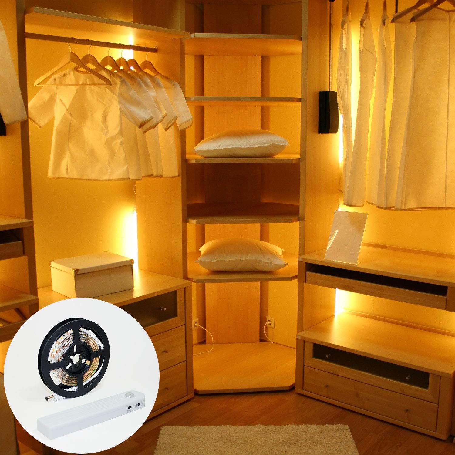 Motion Sensor Wardrobe Light. Led Strips Lights. Useful LED Lights to