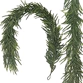 Christmas Garland - Lifelike Norfolk Pine Garland, Durable Faux Greenery for All Seasons, Perfect for Home Decor, Weddings & Holidays, Care-Free & Beautiful Gift Idea (6FT)