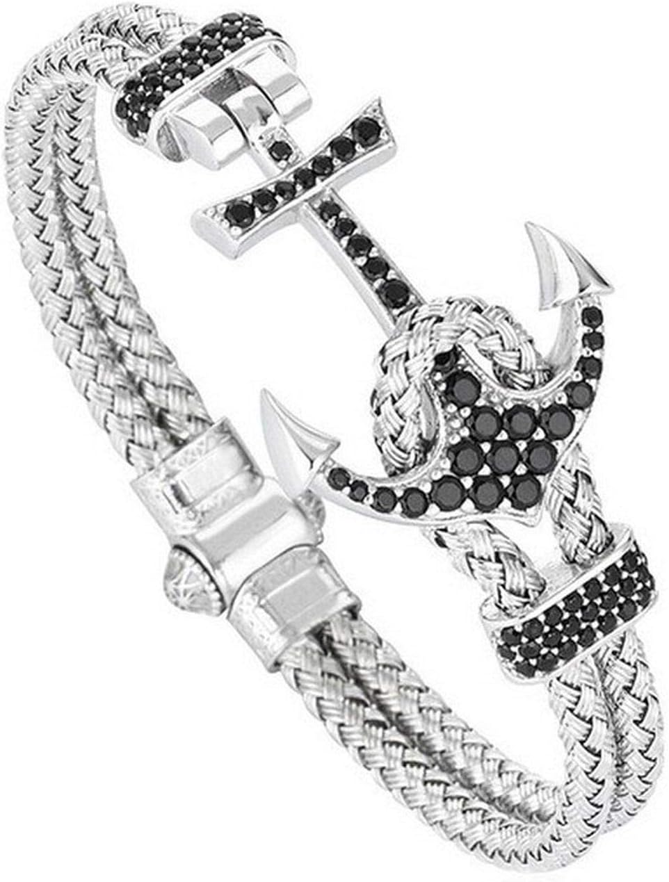 MARRY cap Anchor Cuff Bracelets & Bangles Men Atolyestone Bracelet Gold Stainless