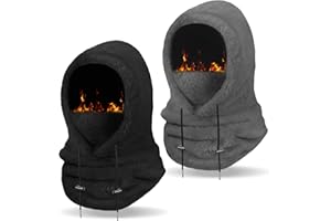 Fivali Balaclava Ski Mask Winter: Thermal Windproof Full Face Cover Fleece Lined Hood Hat for Skiing Cycling Hiking Men Women