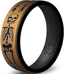 Knot Theory Skeleton Silicone Ring for Men and