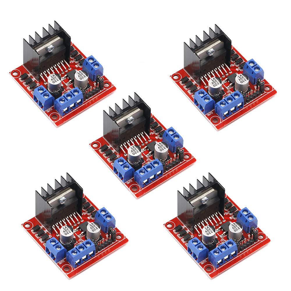 ALMOCN 5pcs L298N Motor Drive Controller Board DC Dual H-Bridge Robot Stepper Motor Control and Drives Module for Arduino Smart Car Power UNO MEGA R3 Mega2560