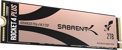 SABRENT M.2 NVMe SSD 2TB Gen 4 Rocket 4 Plus PCIe 4.0 7100MB/s