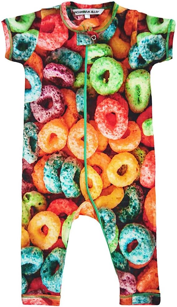 Inchworm Alley Froot Loops - Unisex Baby Romper Jumpsuit Onesie, 100% Organic Cotton