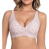 Jelly Wireless Bra Deep V Push Up Seamless T-Shirt Comfortable Plunge No Underwire Bras with Adjustable Straps Everyday Bras