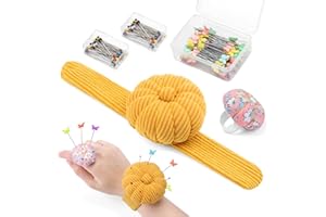 UzecPk Wrist Pin Cushions for Sewing Cute, Sewing Pin Cushion, Wrist Pin Cushion Finger Ring Pincushion with Elastic Strap, Sewing Products with 200PCS Sewing Pins for Sewing and Quilting