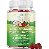 USDA Organic Kids Probiotic Gummies - Gut Bacteria Probiotics for Digestive Health &amp; Stomach Relief - Gentle 2.5B CFU Kids Immune Support &amp; Gut Heath Supplement - Vegan &amp; Non-GMO Chews - 60 Count