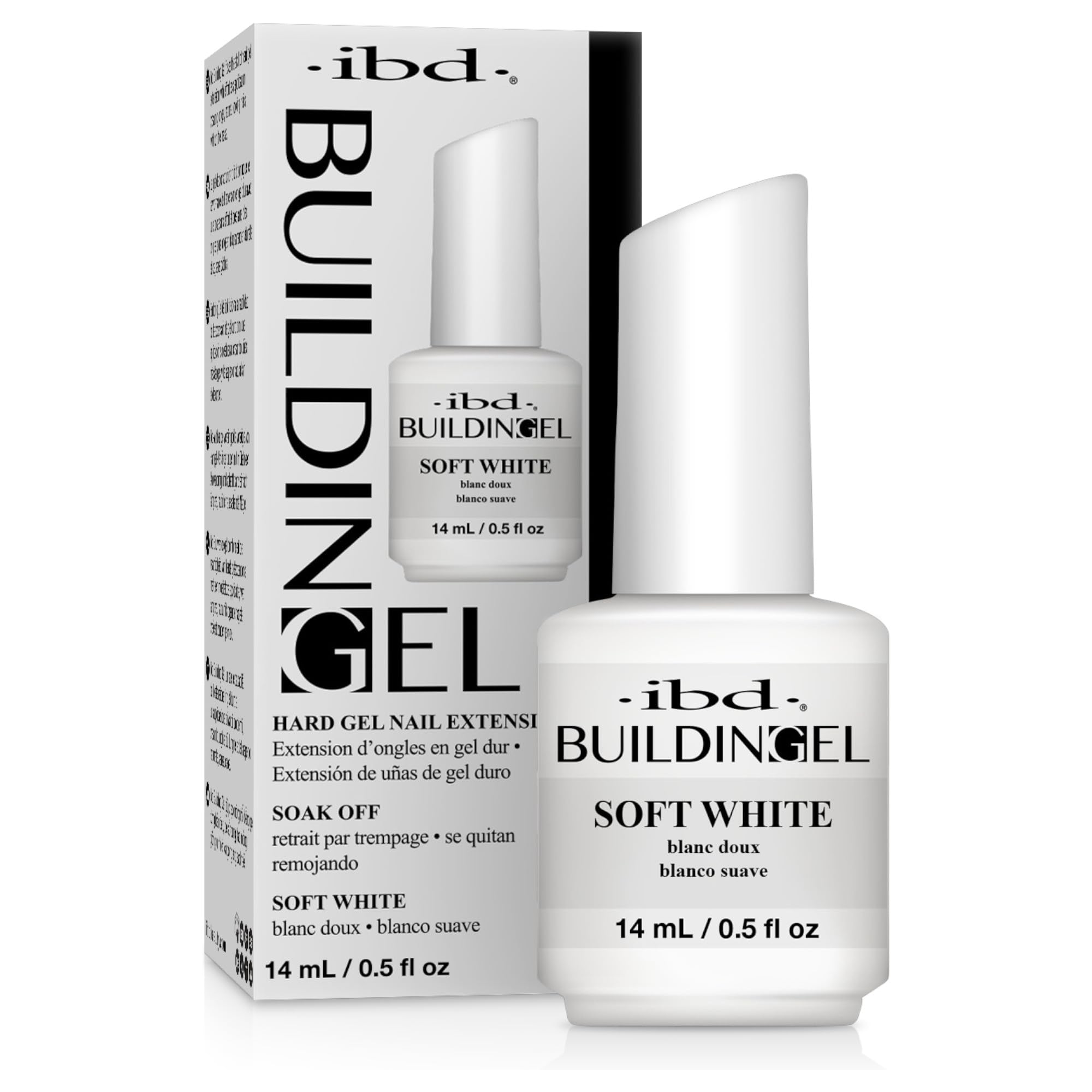 IBD Building Gel Soft White, 1 pack (14 ml) - MADE IN USA - LED/UV building gel 2-in-1 for nail extension