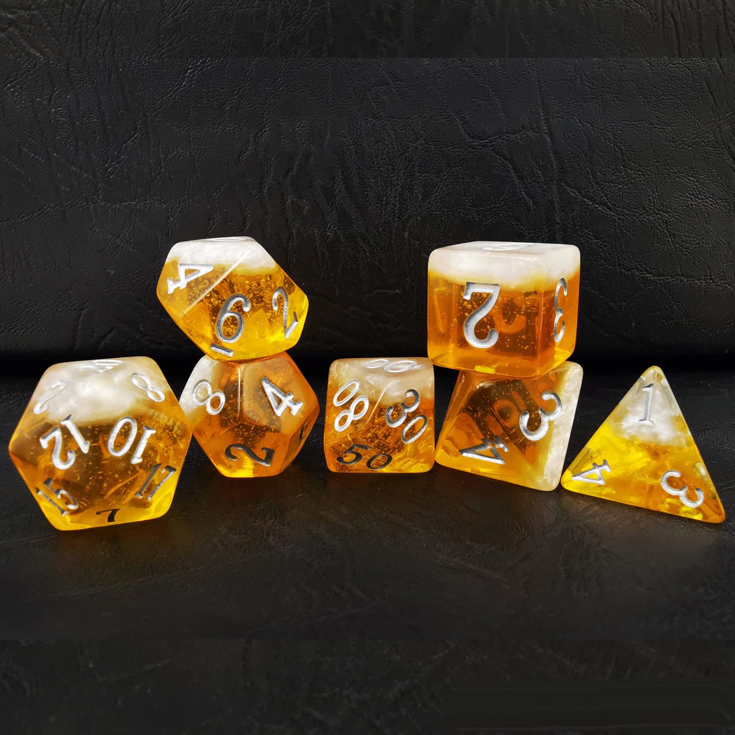 Bescon Beer Dice Set, Novelty 7pcs BeerDice Polyhedral D&D DND Dice Set of 7pcs; Lager Set — image 1