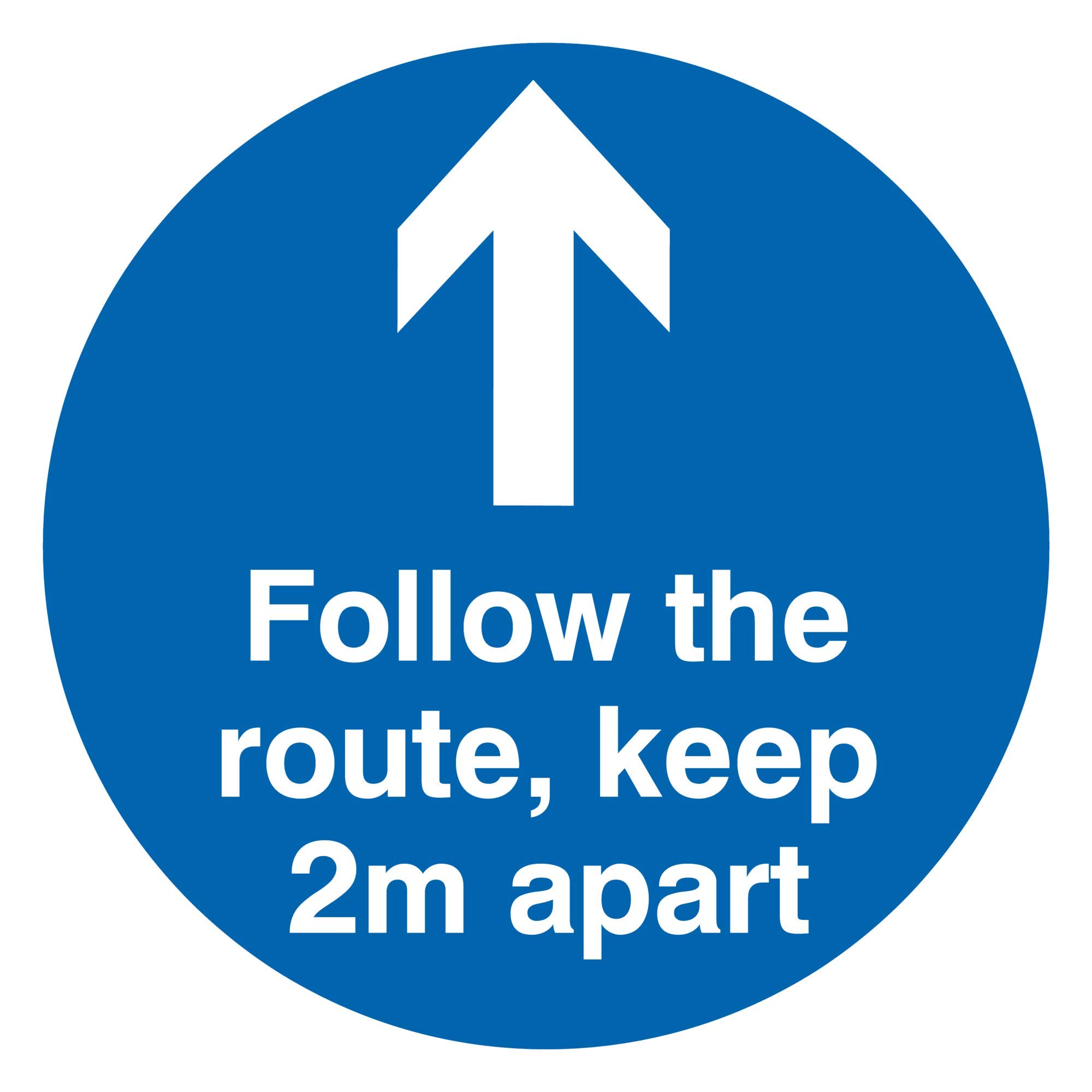 Viking Signs Follow the route, keep 2m apart sign - FLOOR VINYL