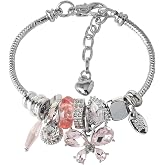 DS Charm Bracelets for Girls Adjustable Silver Stainless Steel Gift Box | Cute Cartoon Charms,Friendship Jewelry,Birthday Gifts,Teen Kid Fit, Tarnish Resistant,Stackable Trendy Daily Wear