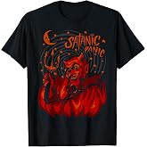 Retro Devil Panic Vintage Horror Poster T-Shirt