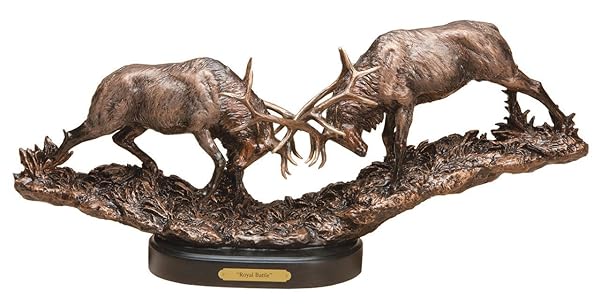 MARC PIERCE SIGNATURE COLLECTION ROYAL BATTLE, ELK SCULPTURE...