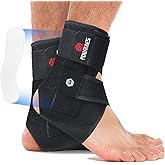 FOWRAES 2 Pack Ankle Brace With Side Stabilizers,Ankle Sprain Brace for Men & Women Injury Recovery,Joint Pain Relief,Ankle Support for Running Volleyball Basketball (Medium)