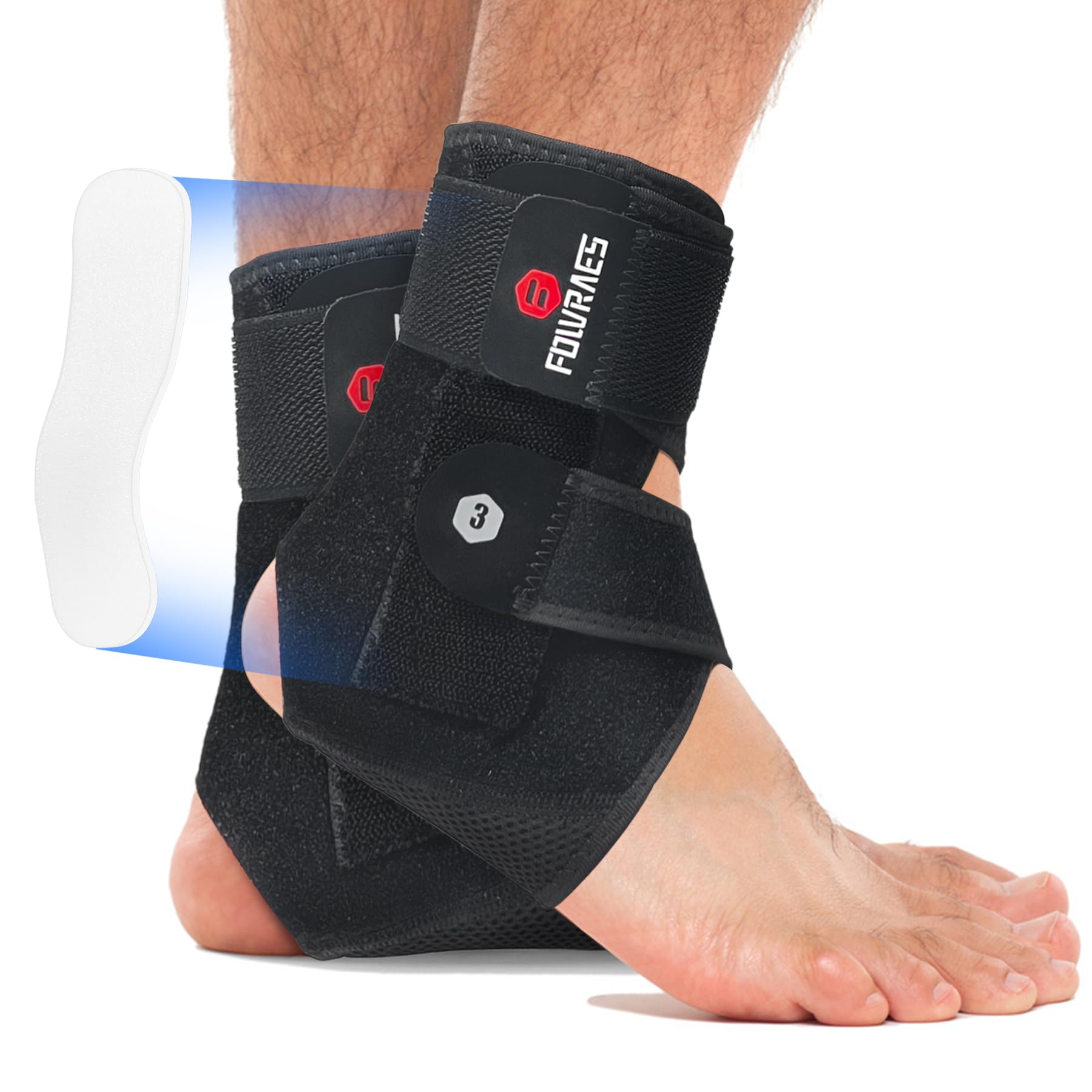 Photo 1 of 2 Pack Ankle Brace With Side Stabilizers,Ankle Sprain Brace for Men & Women Injury Recovery,Joint Pain Relief,Ankle Support for Running Volleyball Basketball (Large)