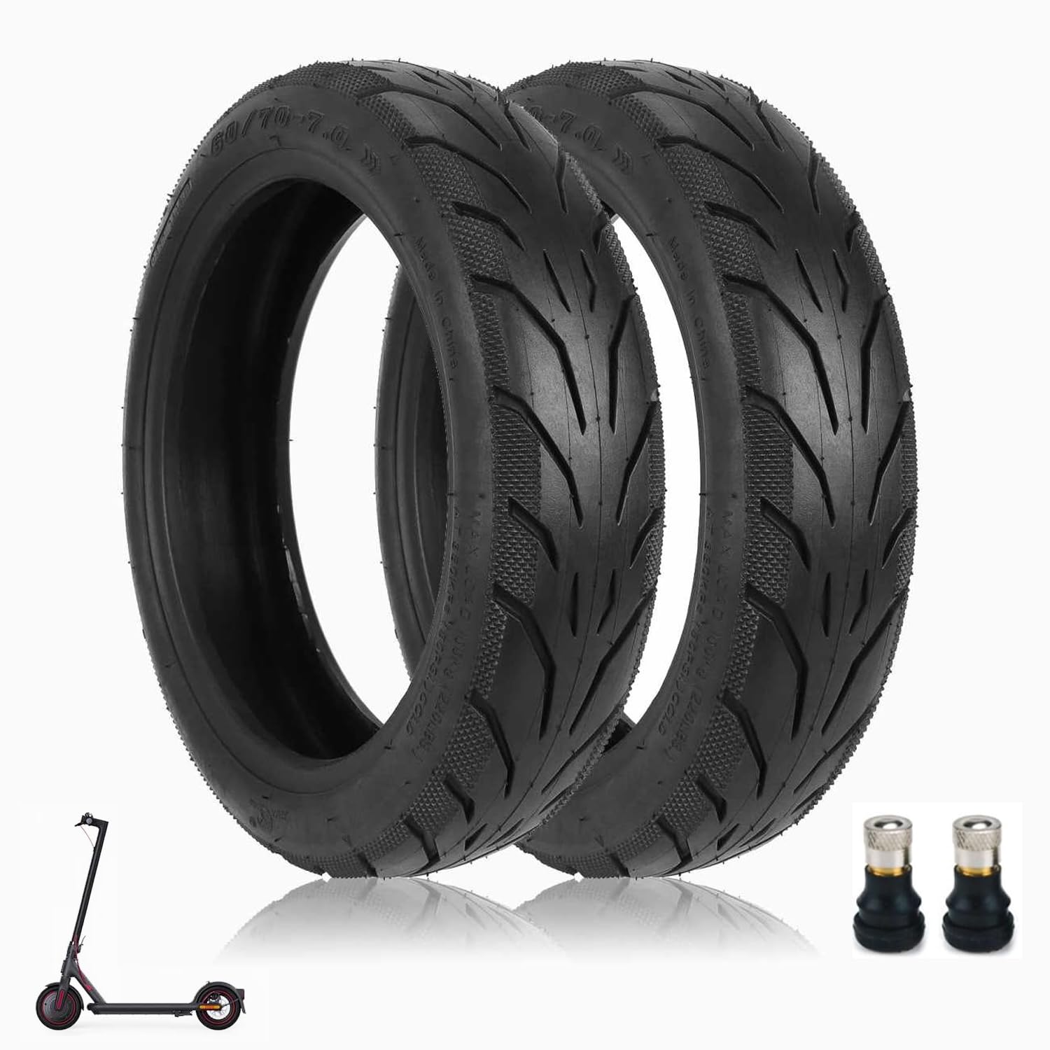 HORO.ES Tubeless 60/70-7 Tyre Kit, Compatible with Xiaomi 4 Pro Electric Scooter