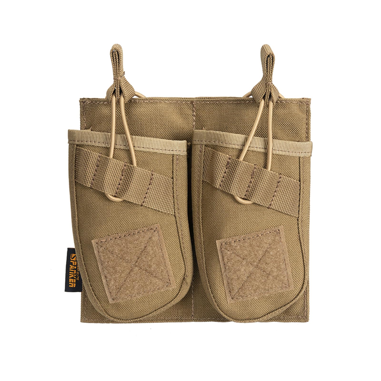 EXCELLENT ELITE SPANKER Tactical Open Top Magazine Single/Double/Triple Mag Pouch AK47 AK74 AR-15 Pmags Magazine(Double-Coyote Brown)