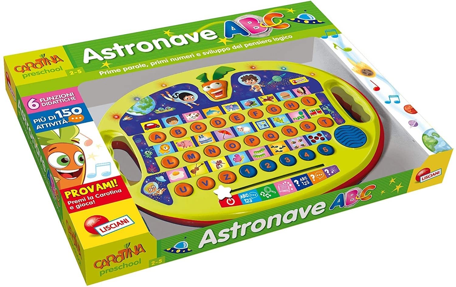 Lisciani Games- Carotina Spaceship ABC Electronic Educational Game, 84012
